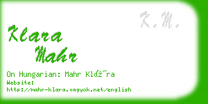 klara mahr business card
